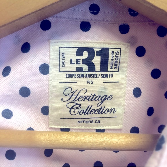 Pink & Black Polka Dot Oxford-Style Cotton Twill Long-Sleeved Shirt - Picture 6 of 8